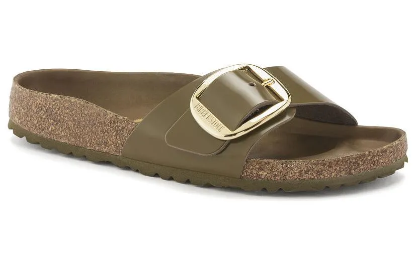 Birkenstock Madrid Big Buckle Natural Leather Narrow Fit Sandals 'Patent High Shine Mud Green' 1024144 sold by KicksCrew product image thumbnail 2