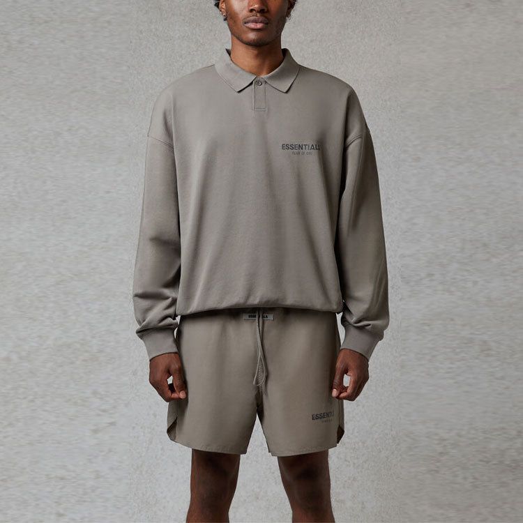 Fear of God Essentials FW20 Long Sleeve Polo Shirt 'Cement' FOG-FW20-360 sold by KicksCrew product image thumbnail 2