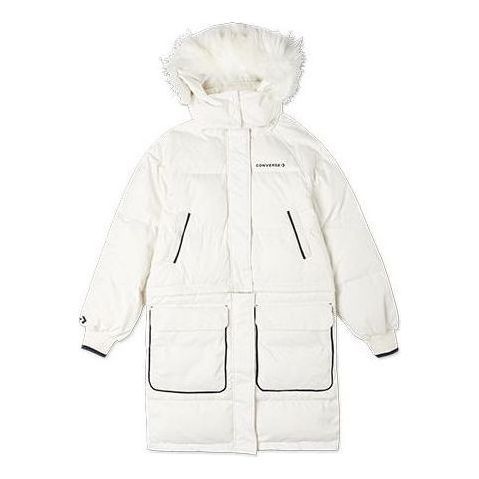 (WMNS) Converse Convertible Long Down Jacket 'White' 10020023-A01 sold by KicksCrew