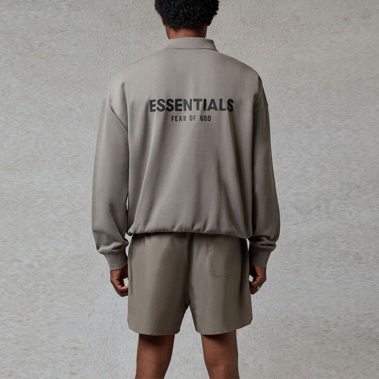 Fear of God Essentials FW20 Long Sleeve Polo Shirt 'Cement' FOG-FW20-360 sold by KicksCrew product image thumbnail 3