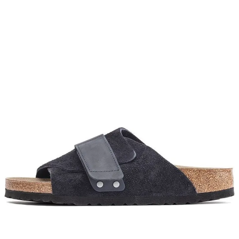 Birkenstock Kyoto Nubuck-Suede Leather Narrow Fit Sandals 'Midnight Blue' 1020689 sold by KicksCrew