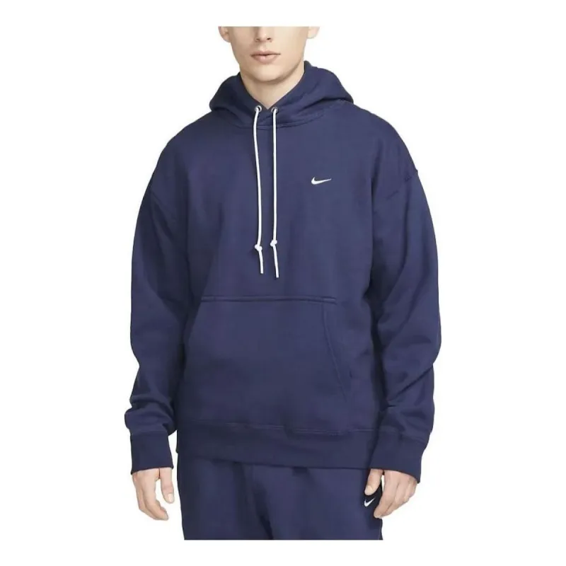Nike Solo Swoosh Fleece Hoodie 'Midnight Navy' DX1355-410 sold by KicksCrew