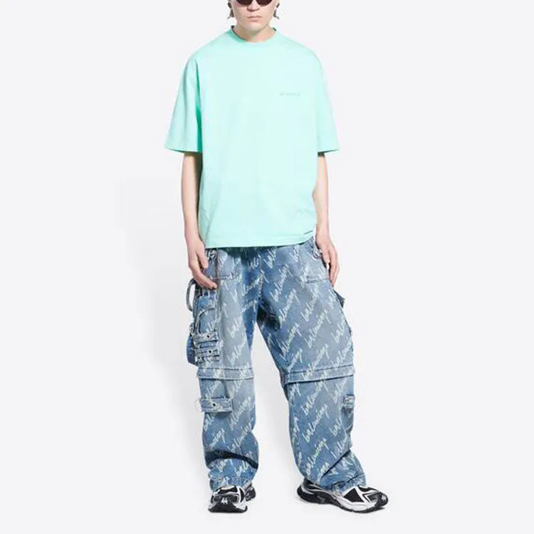 Balenciaga Logo T-Shirt Medium Fit 'Mint Tint' 612966TLVB93062 sold by KicksCrew product image thumbnail 3