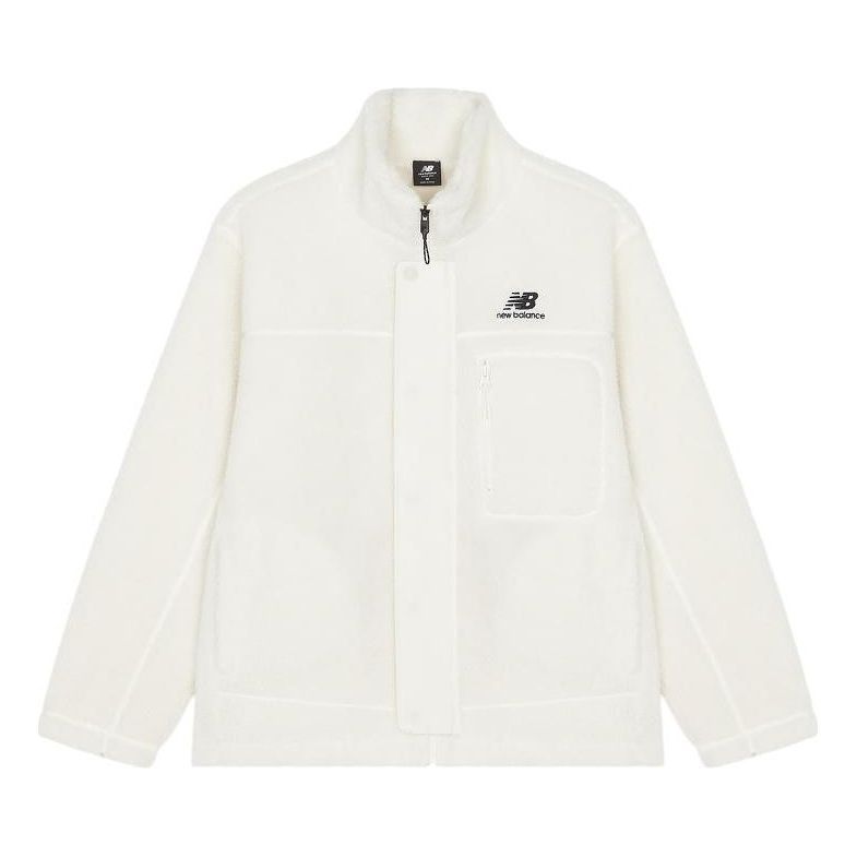 New Balance FW22 Logo Cotton Coat 'White Black' AMJ23351-CIC sold by KicksCrew