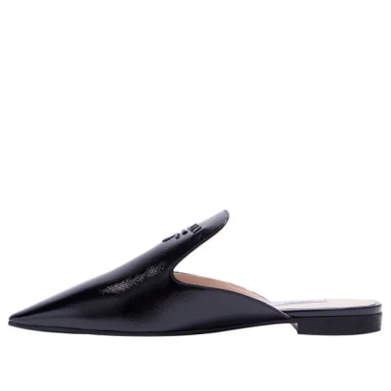 (WMNS) PRADA Pointed Patent Leather Mules 'Black' 1S538L_3A9S_F0002_F_B012 sold by KicksCrew