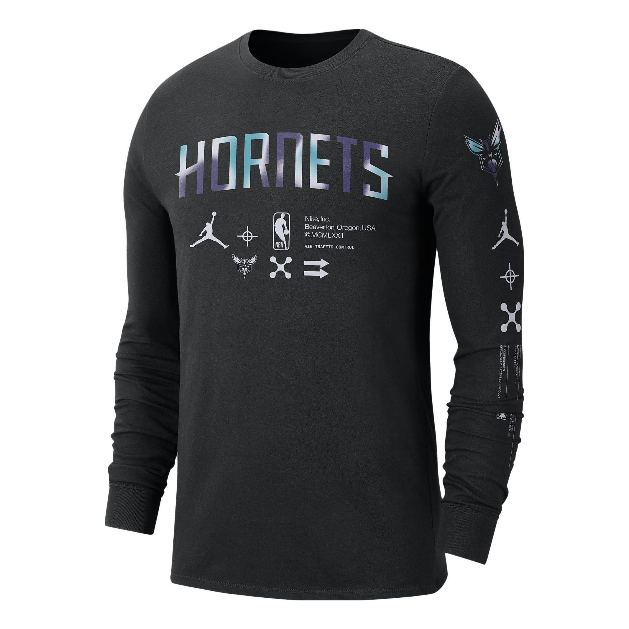 Air Jordan Charlotte Hornets NBA Long-Sleeve T-Shirt 'Black' DZ0338-010 sold by KicksCrew