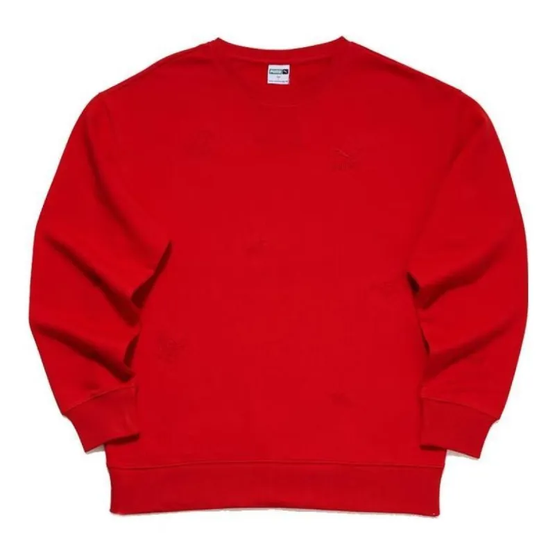 Puma casual round neck pullover sweatshirt 'Red' 625253-11 sold by KicksCrew