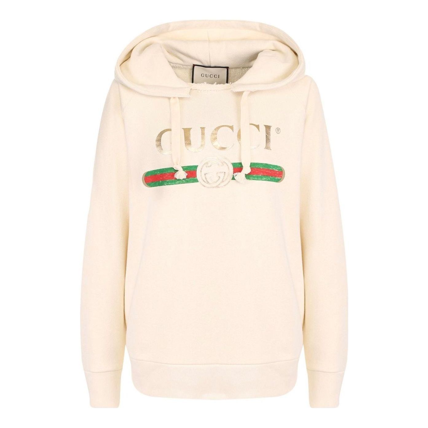 (WMNS) GUCCI Classic Gucci Logo Hoodie 'White' 457931-X5N71-9234 sold by KicksCrew