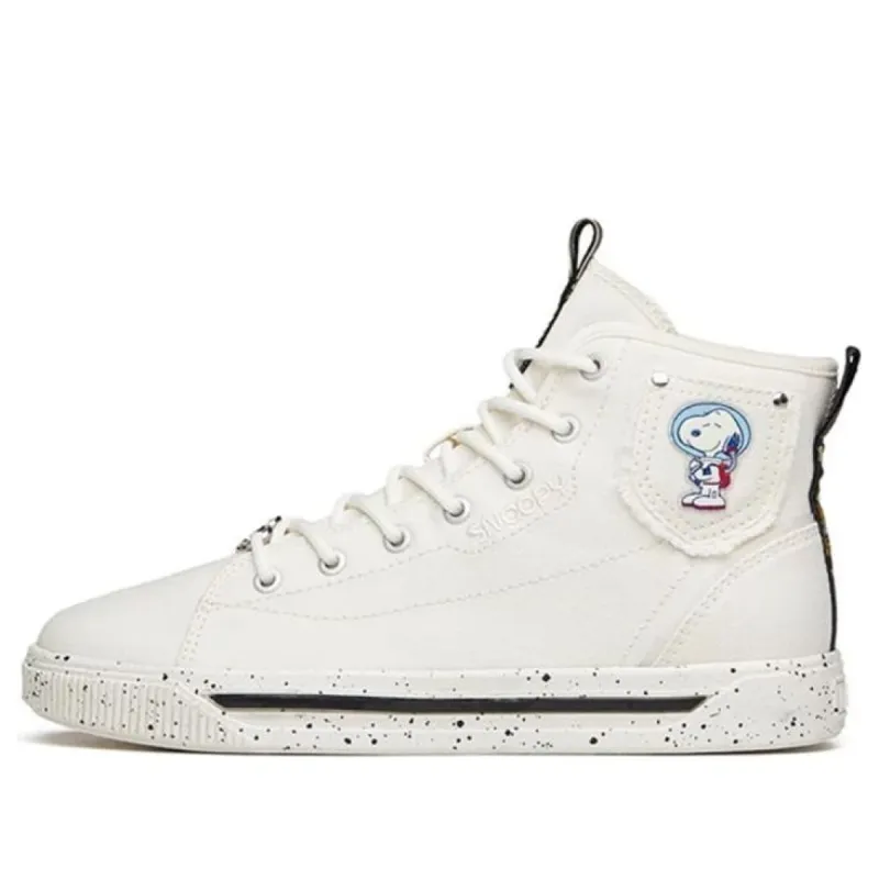 (WMNS) ANTA x Snoopy High-Top Skate Shoes 'White Black' 922138604-3 sold by KicksCrew