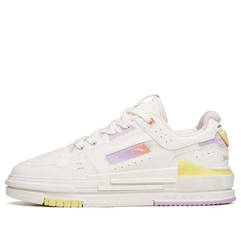(WMNS) ANTA Leather Sneakers 'White Purple Yellow' 922138061-3 sold by KicksCrew
