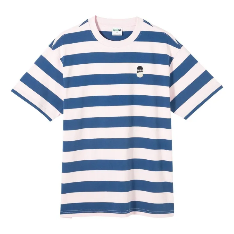 PUMA Downtown Striped T-shirt 'Blue White' 630115-93 sold by KicksCrew
