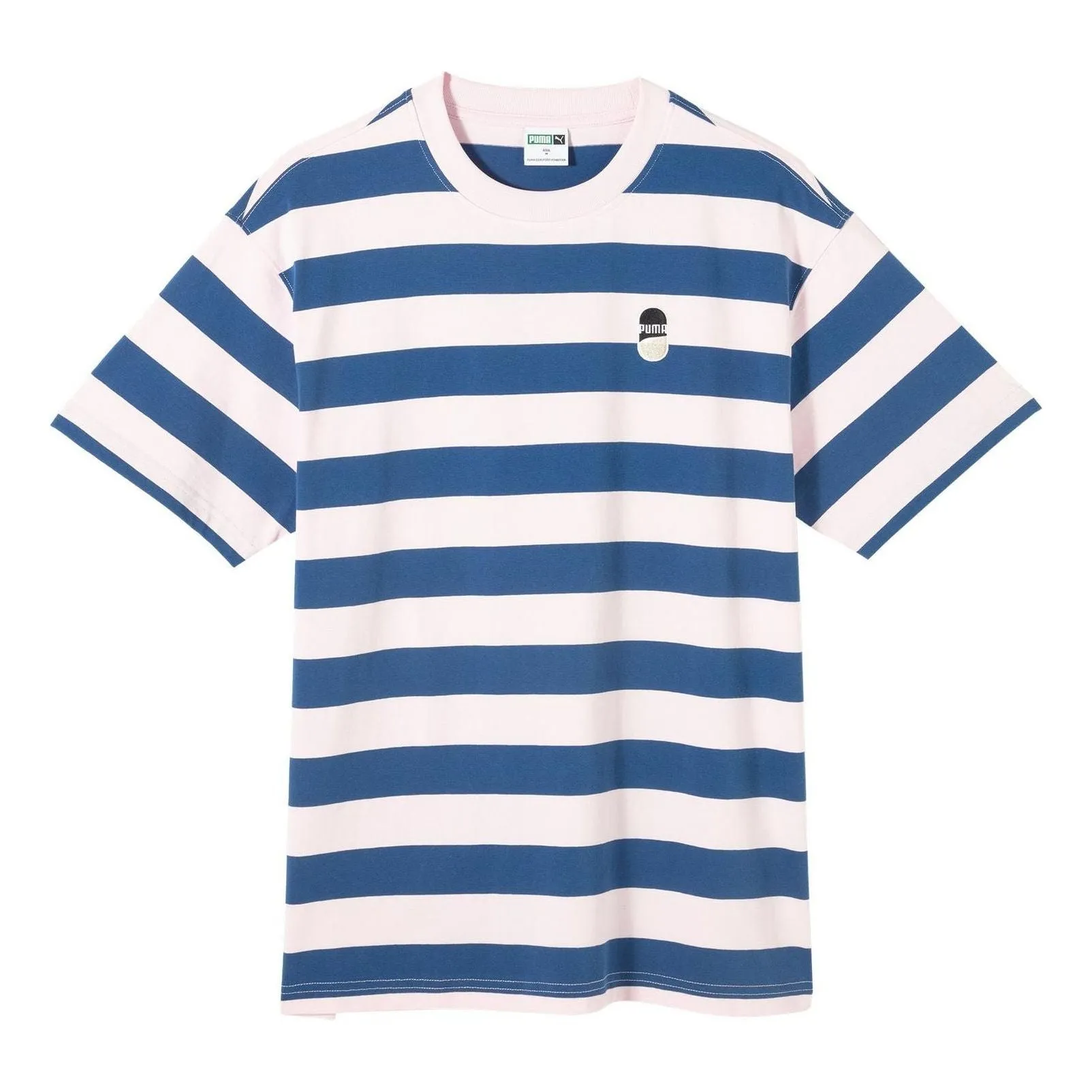 PUMA Downtown Striped T-shirt 'Blue White' 630115-93 sold by KicksCrew