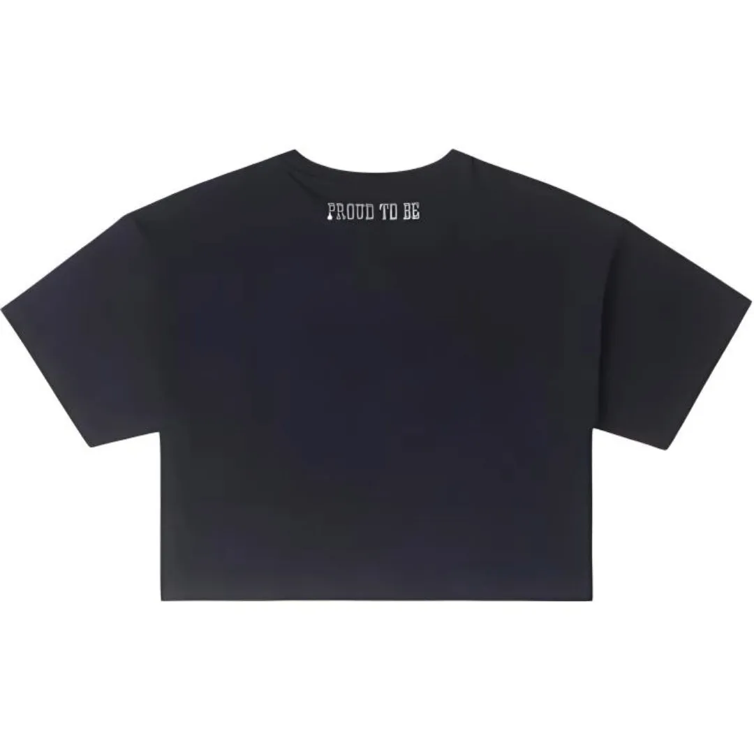 (WMNS) Converse Proud To Be Oversized Cropped T-Shirt 'Black' 10027209-A01 sold by KicksCrew product image thumbnail 2