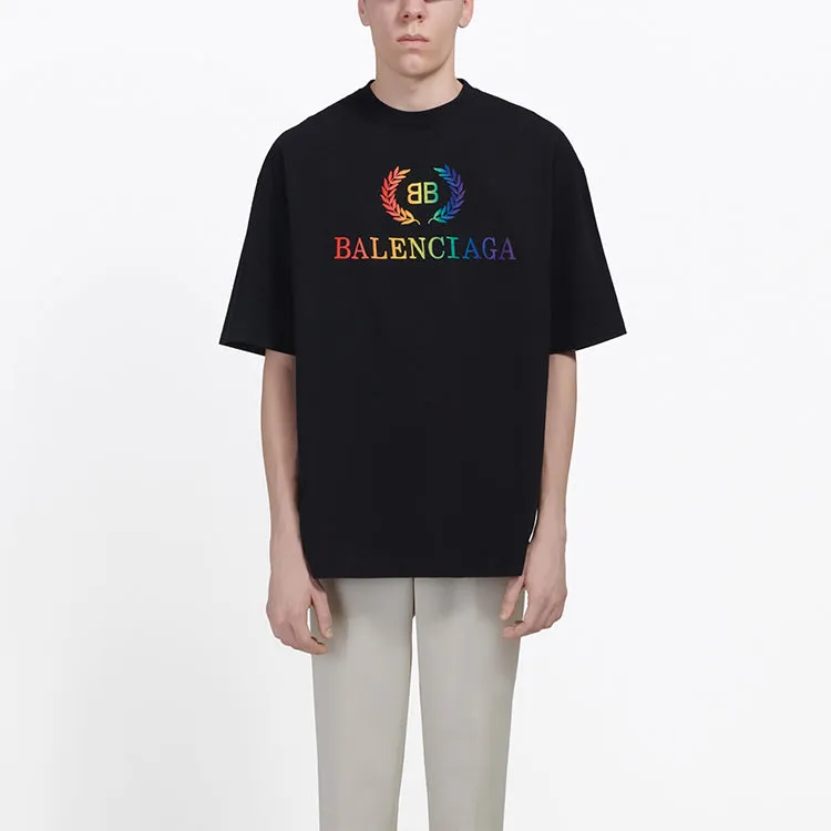 Balenciaga BB Rainbow Logo T-Shirt 'Black' 570805TEV531000 sold by KicksCrew product image thumbnail 3