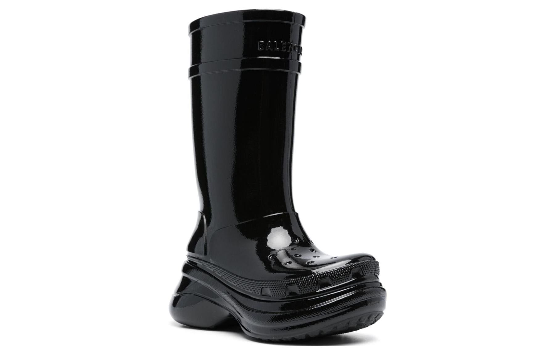 (WMNS) Crocs x Balenciaga Patent-Finish Boots 'Black' 677388W1S8X sold by KicksCrew product image thumbnail 4