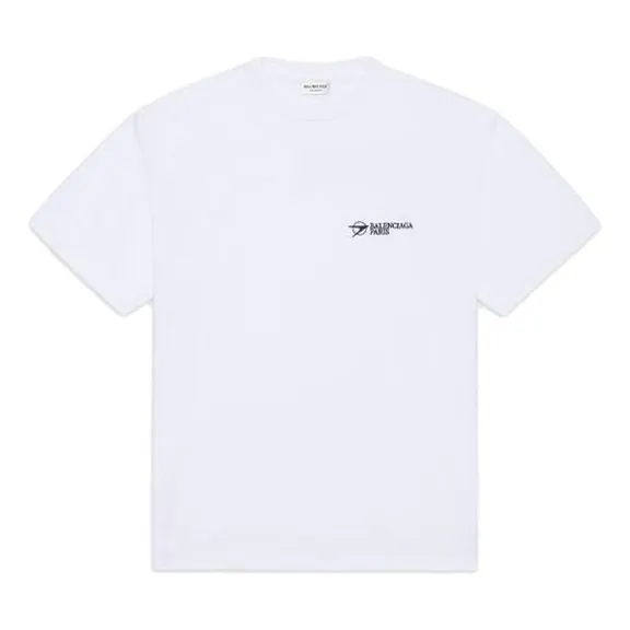 Balenciaga Paris Logo T-Shirt 'White' 612966TKV869040 sold by KicksCrew