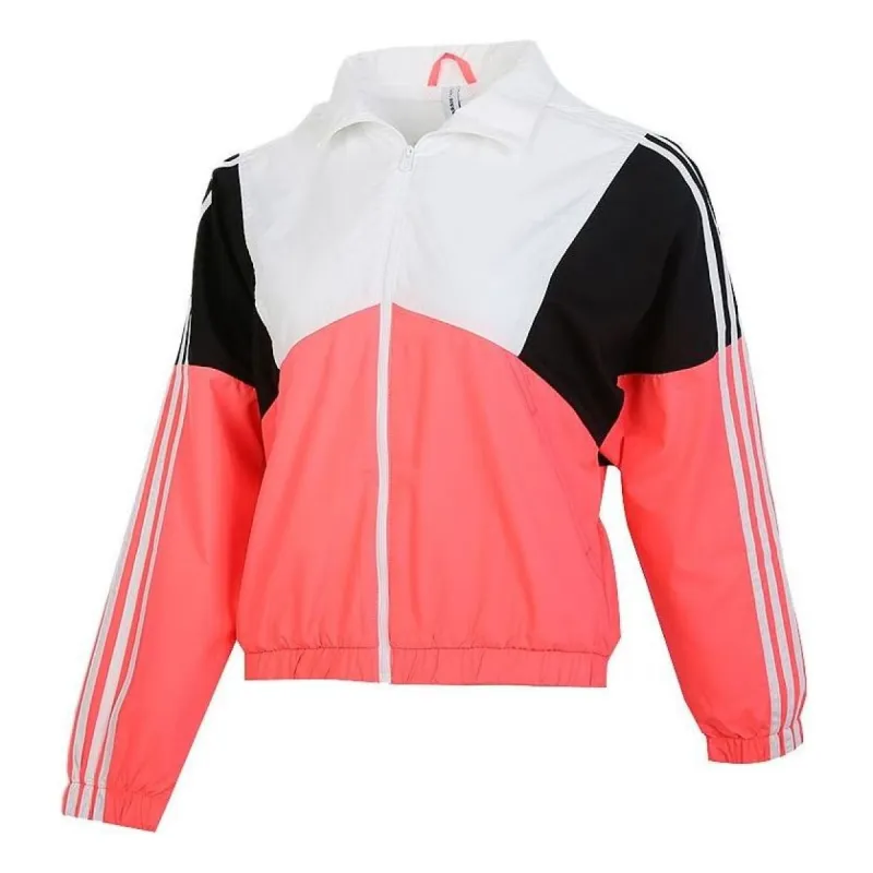 (WMNS) adidas Neo Colorblock Jacket 'White Black Red' GJ5359 sold by KicksCrew