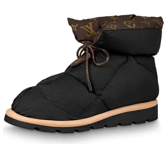 (WMNS) LOUIS VUITTON Pillow Comfort Ankle Boots 'Black with Brown' 1A8T3B sold by KicksCrew
