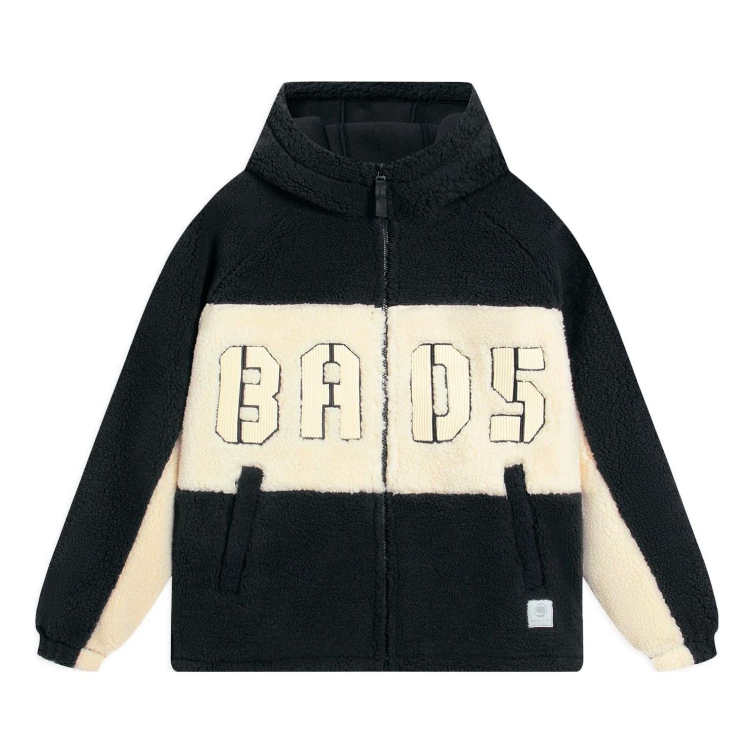 Li-Ning BadFive Logo Fleece Full Zip Jacket 'Black Beige' AFDSA69-4 sold by KicksCrew