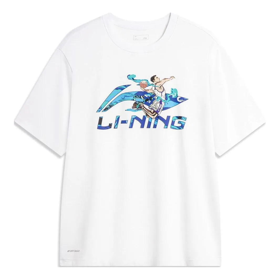 Li-Ning Hoops Comics Graphic T-shirt 'White' AHSU673-4 sold by KicksCrew