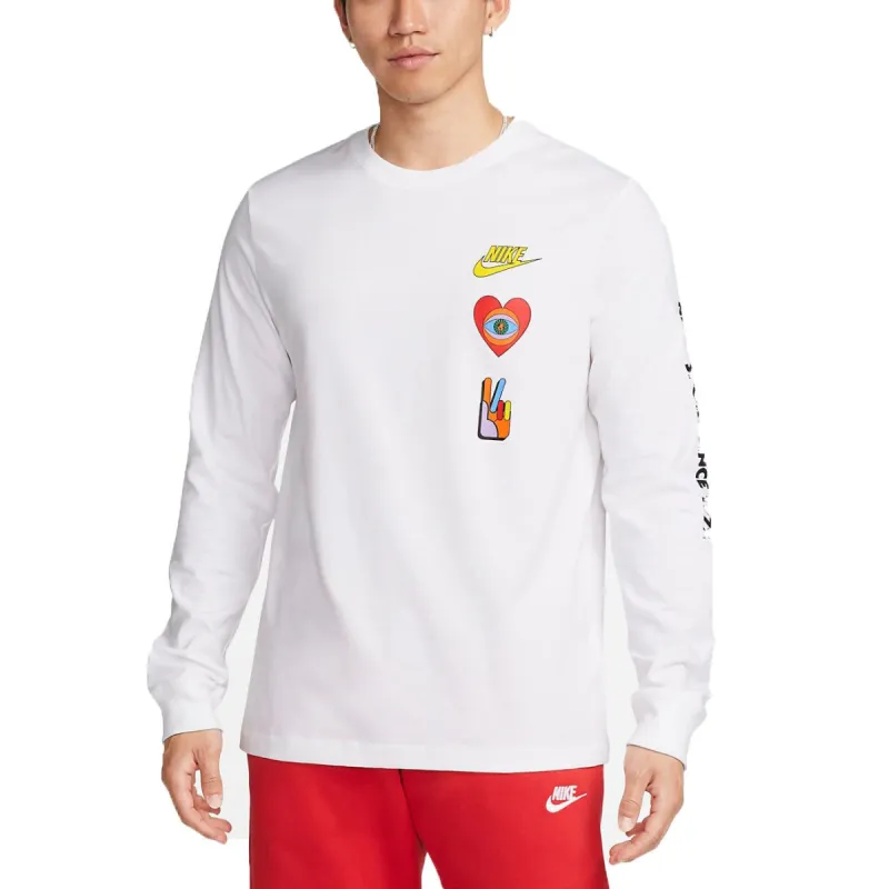 Nike Sportswear Long-Sleeved T-Shirt Asia Sizing 'White' DX1054-100 sold by KicksCrew