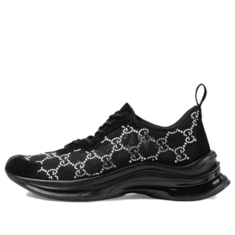 (WMNS) GUCCI Run GG Crystal Sneaker 'Black' 758088-FACG4-1099 sold by KicksCrew
