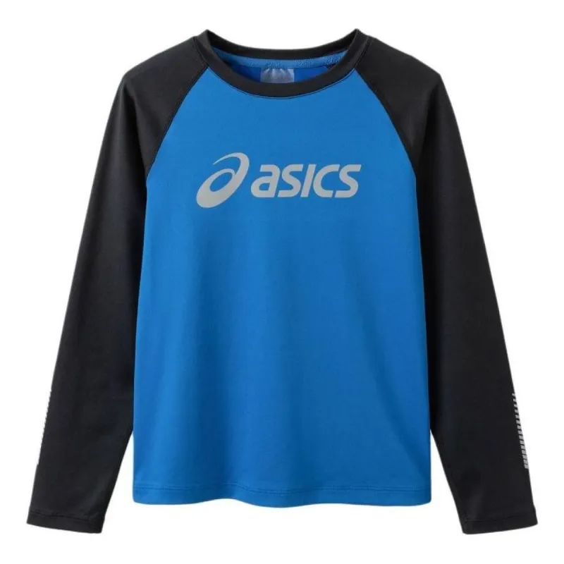 (GS) ASICS Logo Long Sleeve T-shirt 'Blue' 333241003001-8851 sold by KicksCrew
