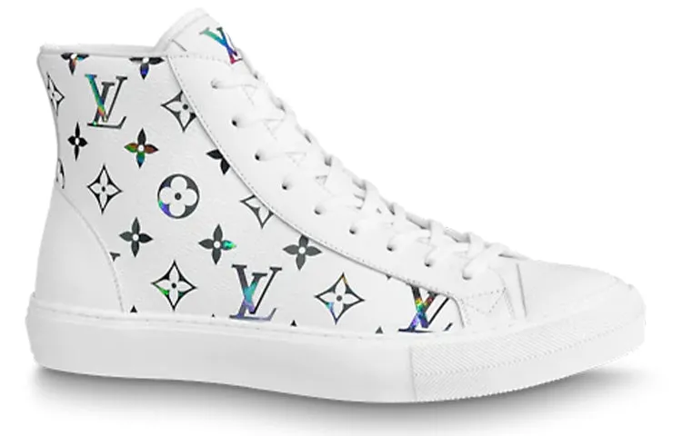 LOUIS VUITTON Tattoo Ankle Sneakers 'White with Colorful Monogram' 1A8KH6 sold by KicksCrew product image thumbnail 2