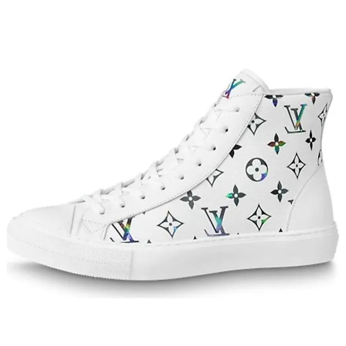 LOUIS VUITTON Tattoo Ankle Sneakers 'White with Colorful Monogram' 1A8KH6 sold by KicksCrew