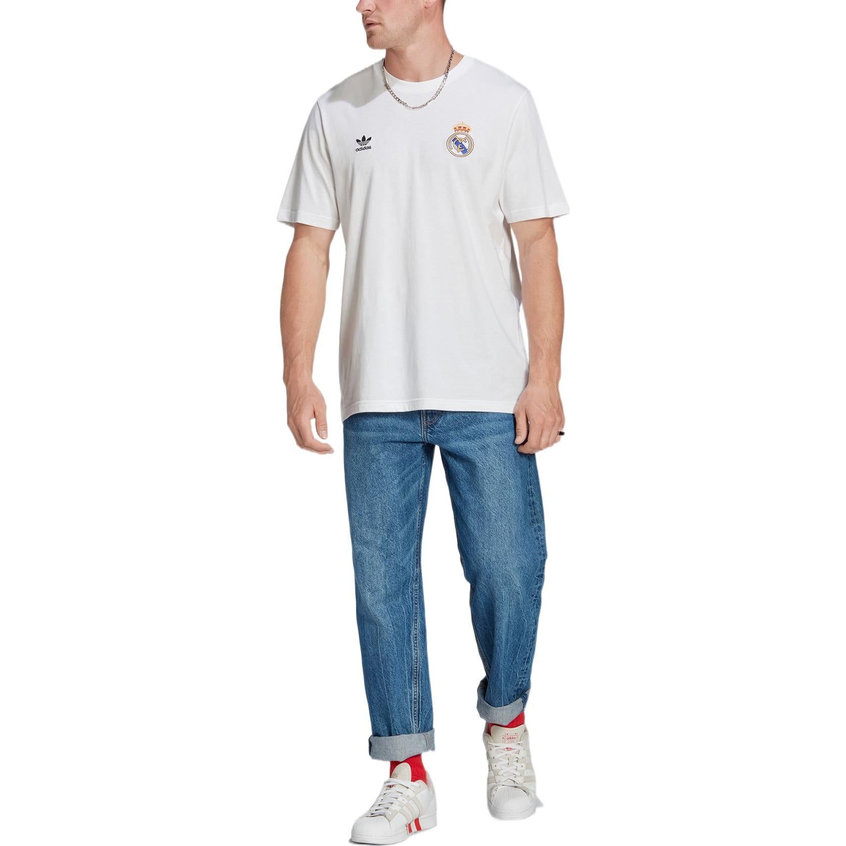 adidas originals Real Madrid Essentials Trefoil Tee 'White' H54687 sold by KicksCrew product image thumbnail 4