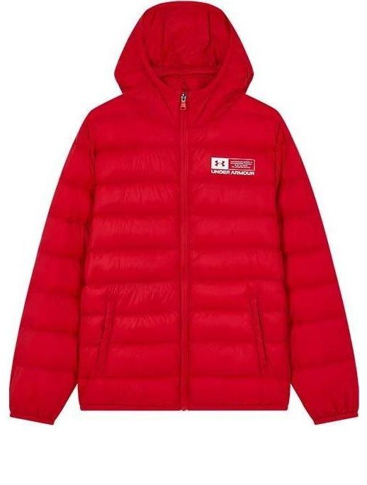 (GS) Under Armour Warm Puffer Jacket 'Racing Red' 224310714 sold by KicksCrew