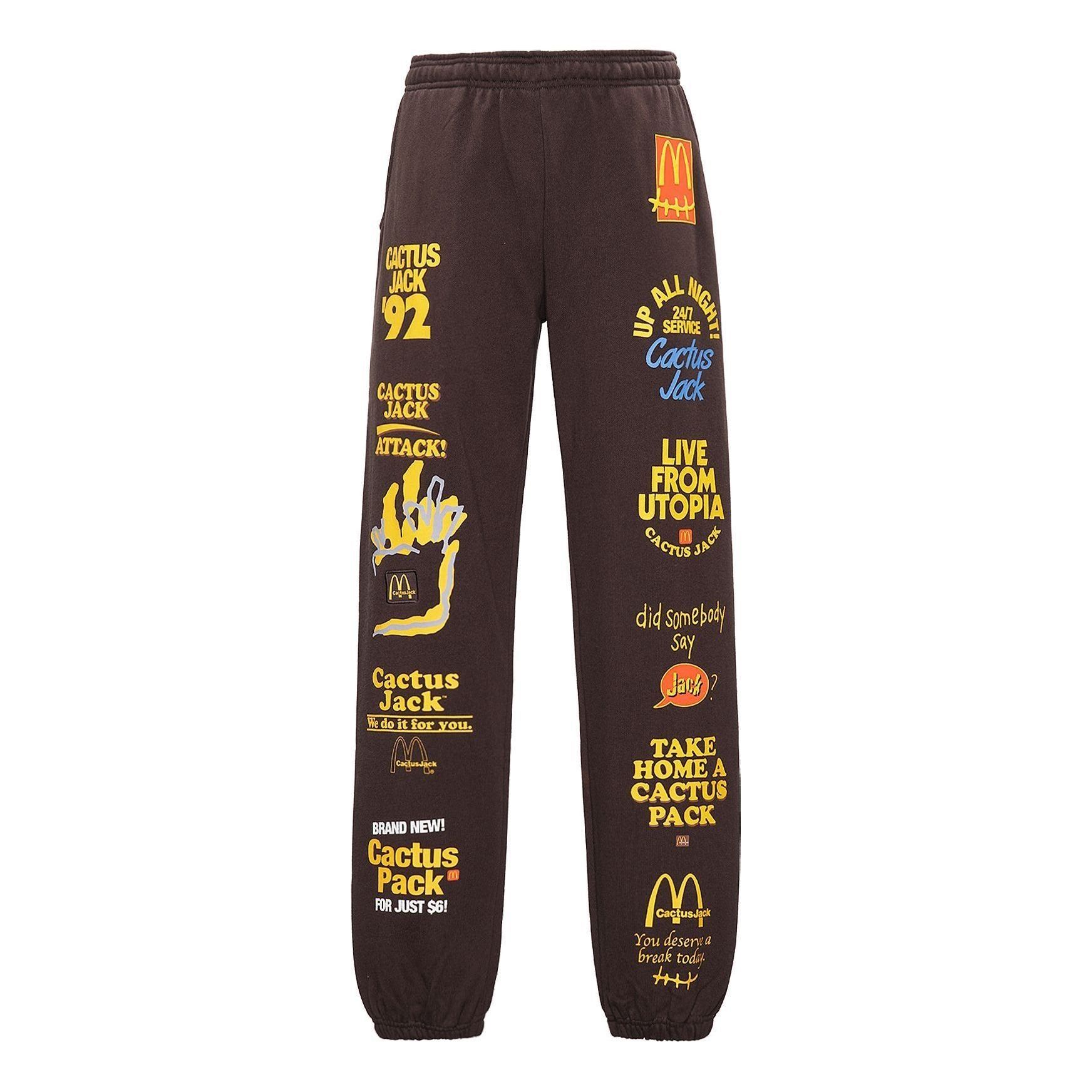 Travis Scott x McDonald's Sticker Bomb Sweatpants 'Brown' TC-23 sold by KicksCrew