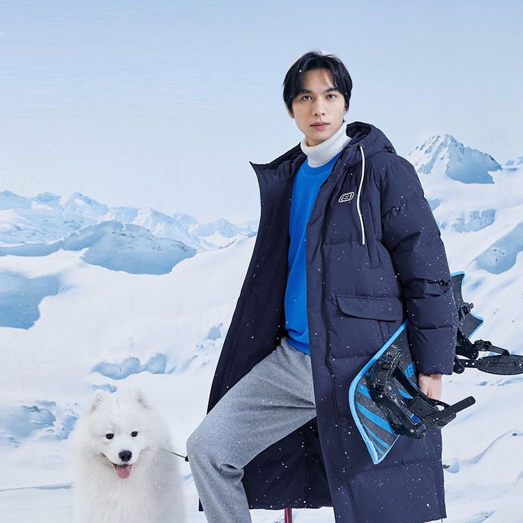 Skechers Casual Warm Down Jacket 'Blue' L422M151 sold by KicksCrew product image thumbnail 2