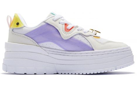 (WMNS) Li-Ning x Weiwu Classic Platform Shoes 'White Purple' AGCS198-1 sold by KicksCrew