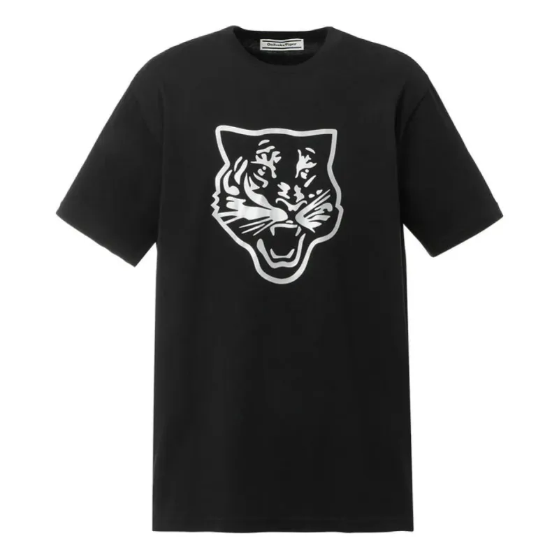 Onitsuka Tiger Logo Graphic T-Shirt 'Black Silver' 2183B175-002 sold by KicksCrew