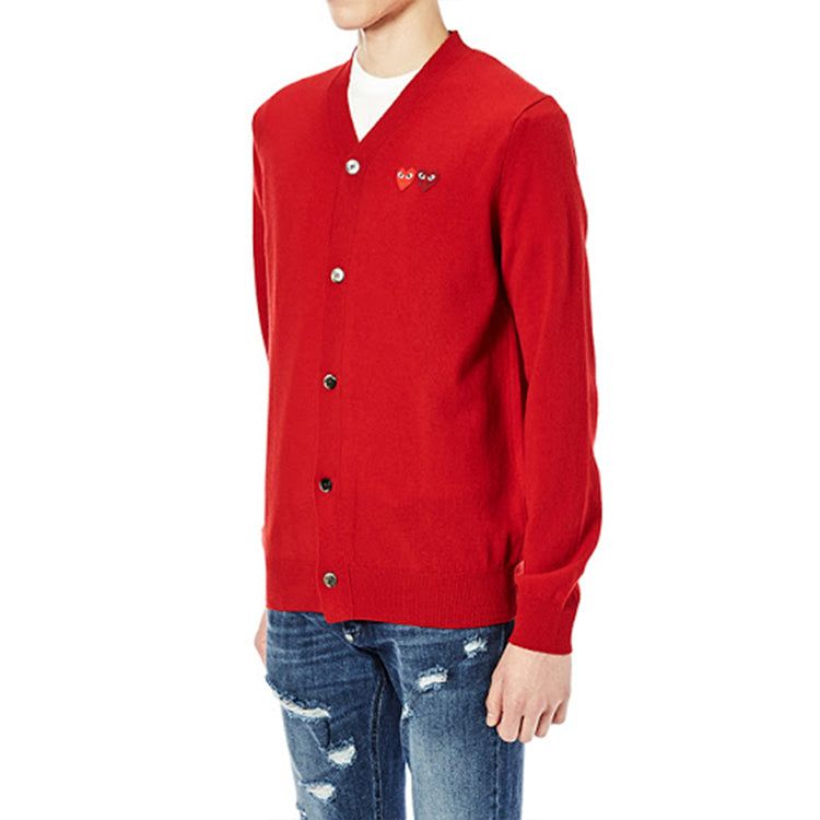 COMME des GARCONS PLAY Cardigan Double Emblem 'Red' AZ-N058-051-5 sold by KicksCrew product image thumbnail 4