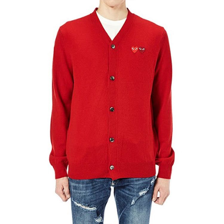 COMME des GARCONS PLAY Cardigan Double Emblem 'Red' AZ-N058-051-5 sold by KicksCrew product image thumbnail 3