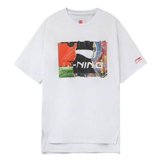 Li-Ning Graphic Loose Fit T-shirt 'White' AHSR915-1 sold by KicksCrew