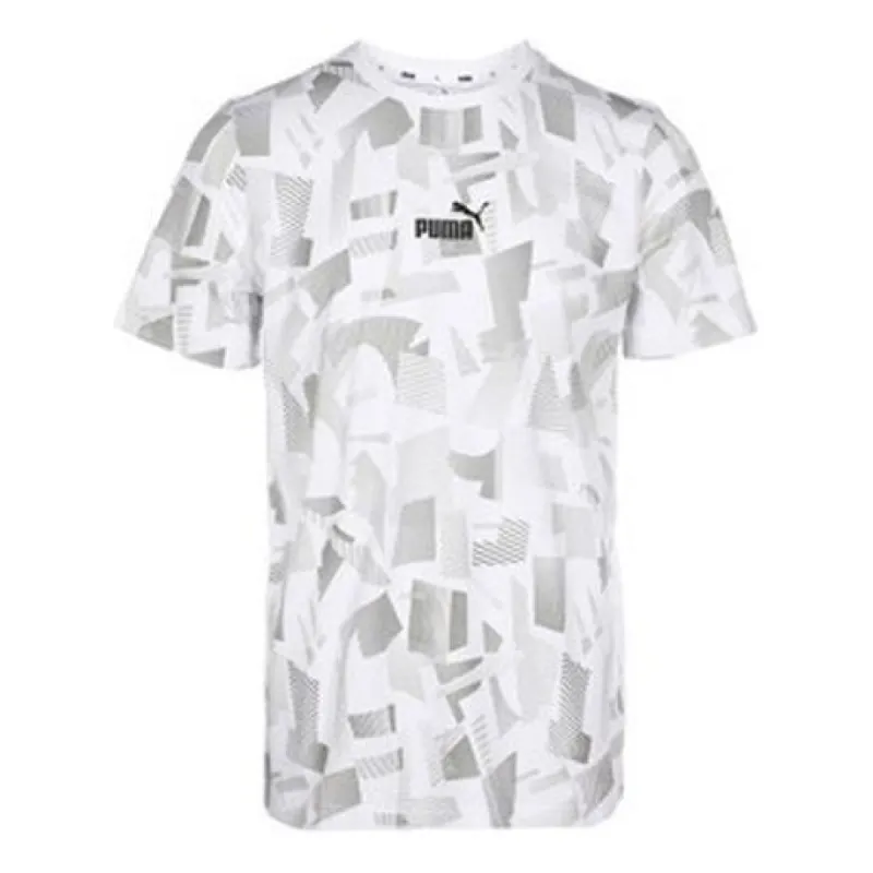 Puma Summer Print Aop T-Shirt 'White Grey Black' 586045-02 sold by KicksCrew