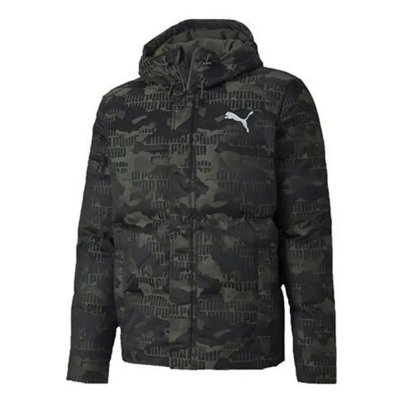 Puma Camo Down Jacket 'Green White' 585532-64 sold by KicksCrew