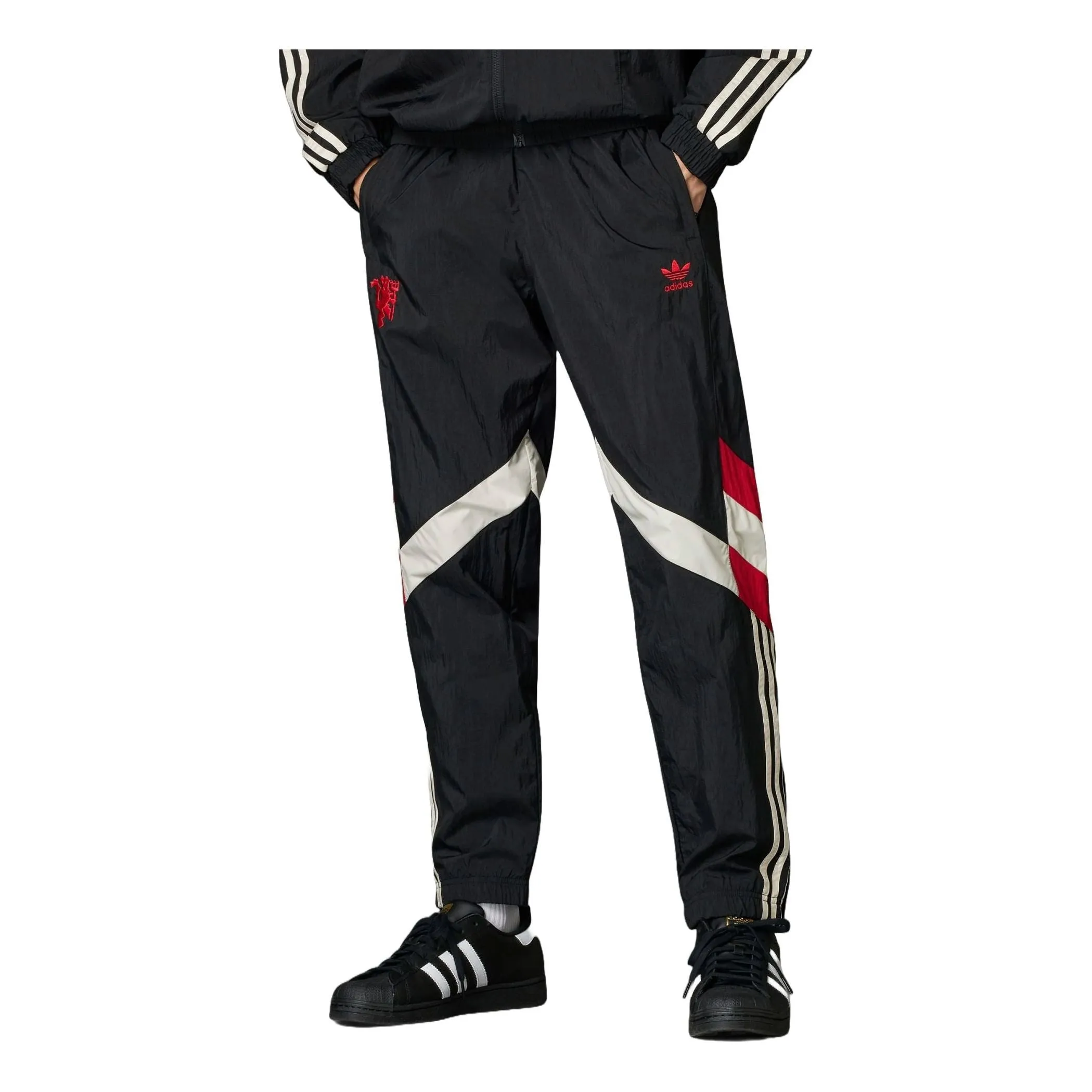 adidas Manchester United Originals Track Pants 'Black Red' IS6527 sold by KicksCrew