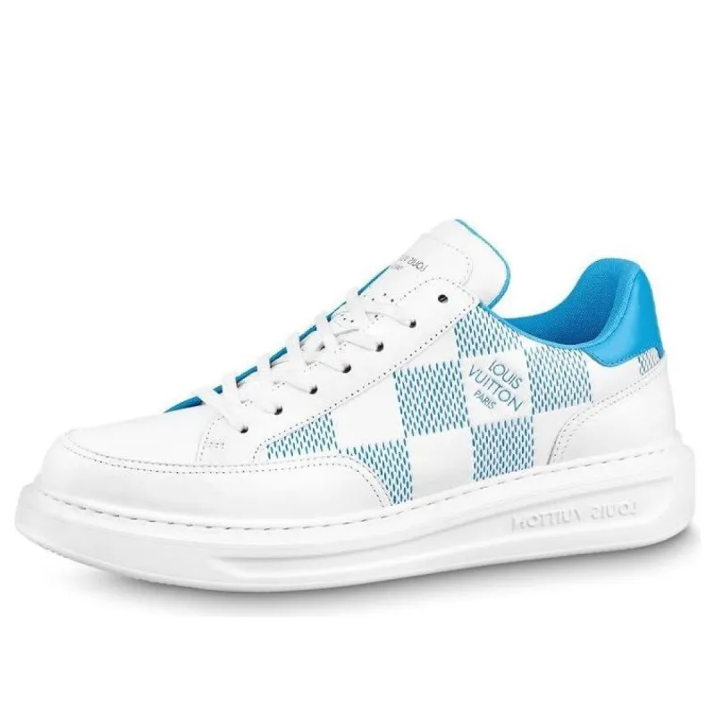LOUIS VUITTON Beverly Hills Sneakers 'White with Blue Plaid' 1AA5J5 sold by KicksCrew