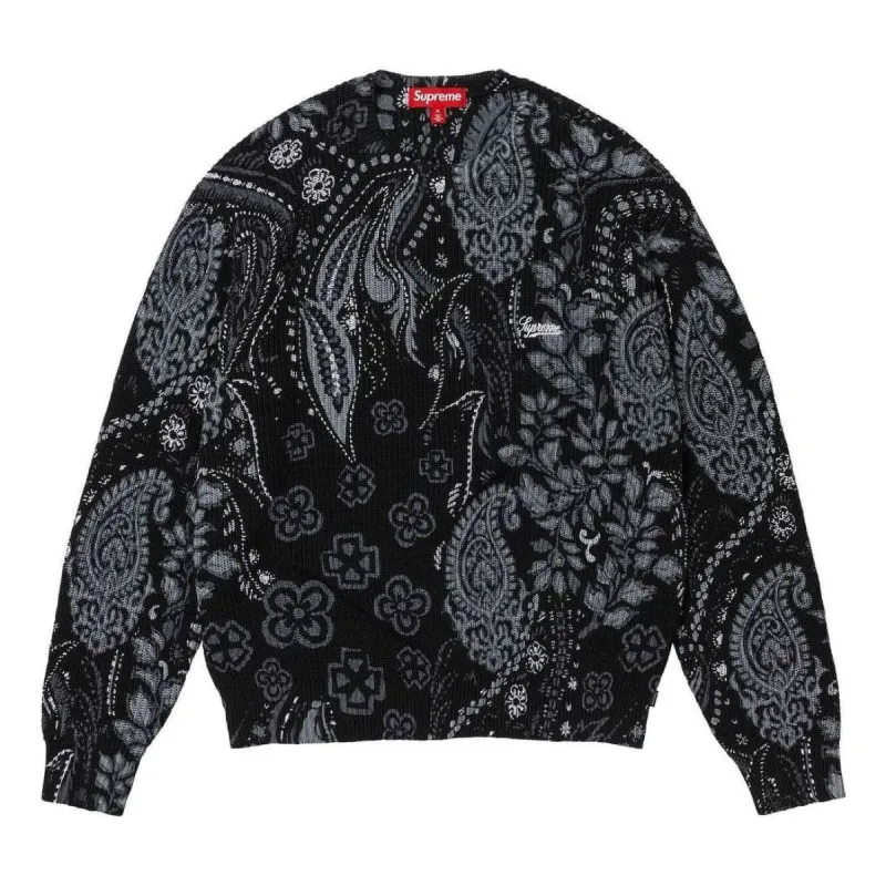 Supreme Printed Paisley Sweater 'Black White' SUP-SS24-237 sold by KicksCrew