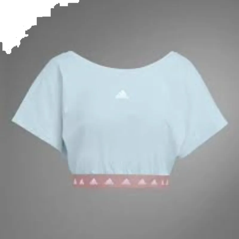 (WMNS) adidas Hyperglam Cropped Cotton T-Shirt Asia Sizing 'Blue' HZ9666 sold by KicksCrew