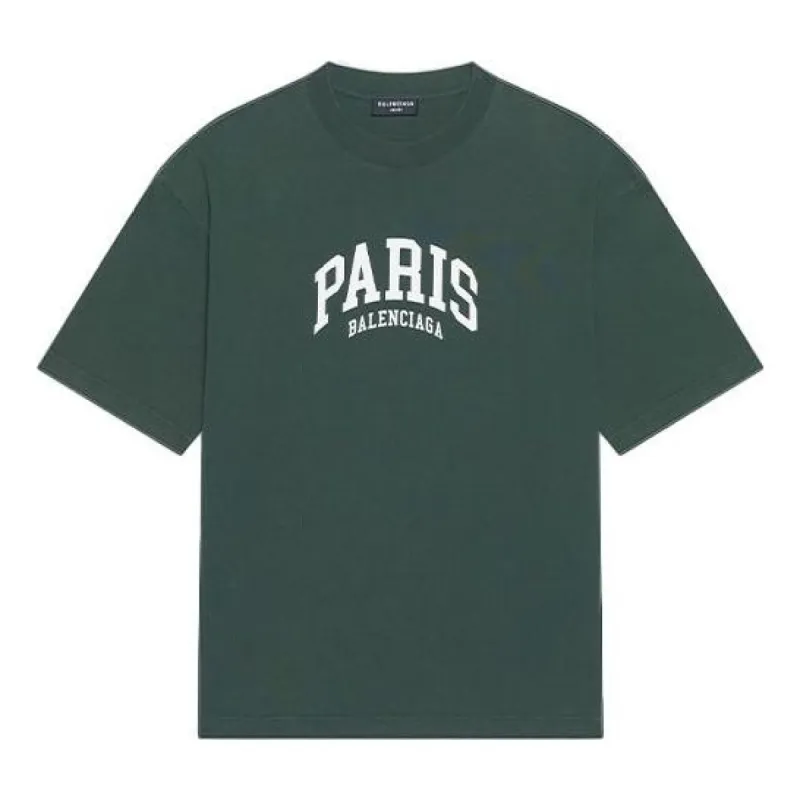 Balenciaga Cities Paris T-shirt Medium Fit 'Green' 612966TLVL73011 sold by KicksCrew