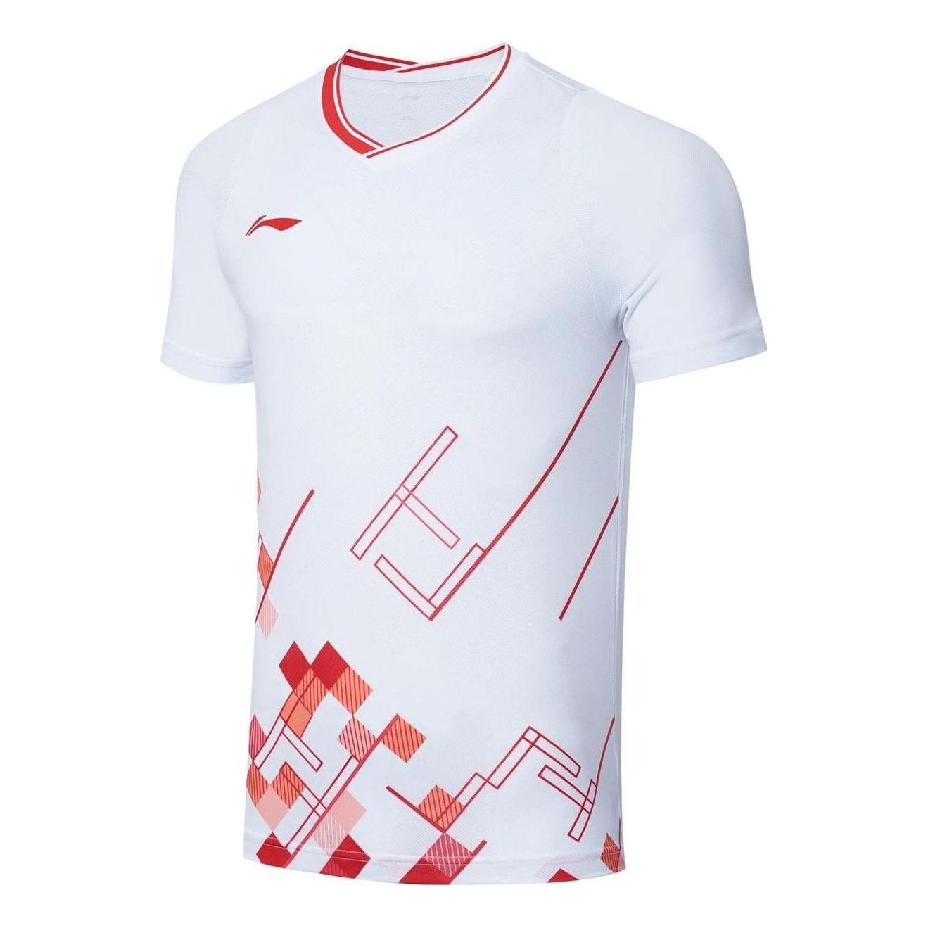 Li-Ning Graphic Badminton Competition T-shirt 'White Red' AAYT057-1 sold by KicksCrew