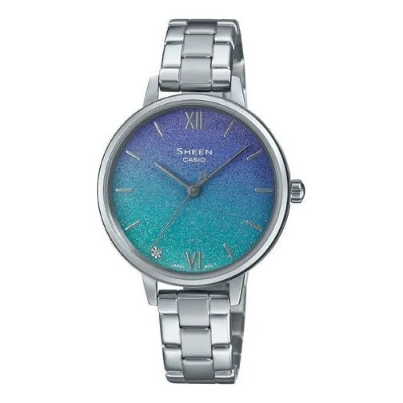 (WMNS) CASIO Analog 'Gradient Blue' SHE-4548D-2A sold by KicksCrew