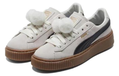 (WMNS) PUMA Suede Platform 'Grey Black Gum' 391902-40 sold by KicksCrew