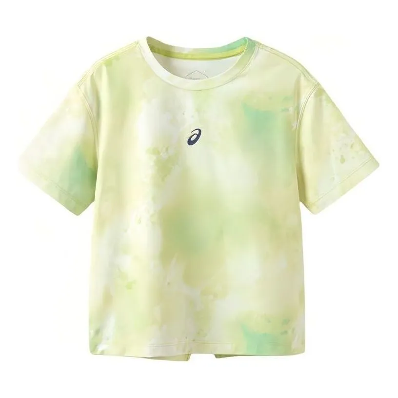 (GS) ASICS Logo T-Shirt 'Green Yellow White' 332241174015 sold by KicksCrew