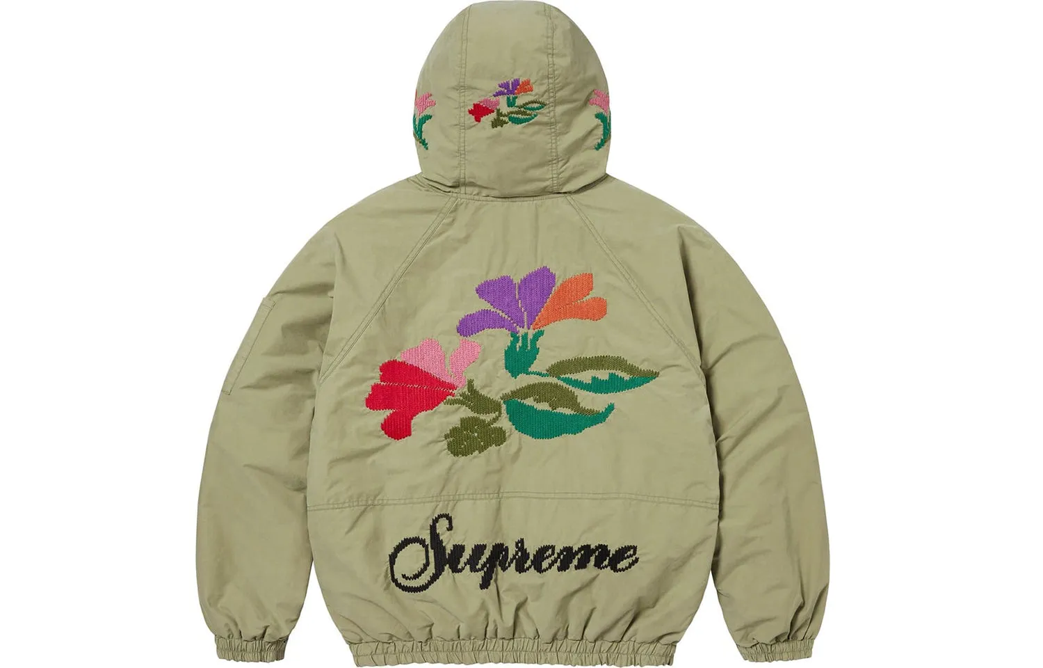 Supreme Needlepoint Hooded Jacket 'Olive Green' SUP-FW23-157 sold by KicksCrew product image thumbnail 5